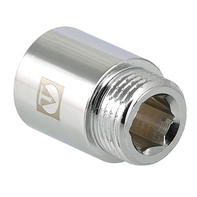 VTr.198.C.0415 Фитинг резьбовой – удлинитель хромированный Valtec 1/2" х 15 мм 