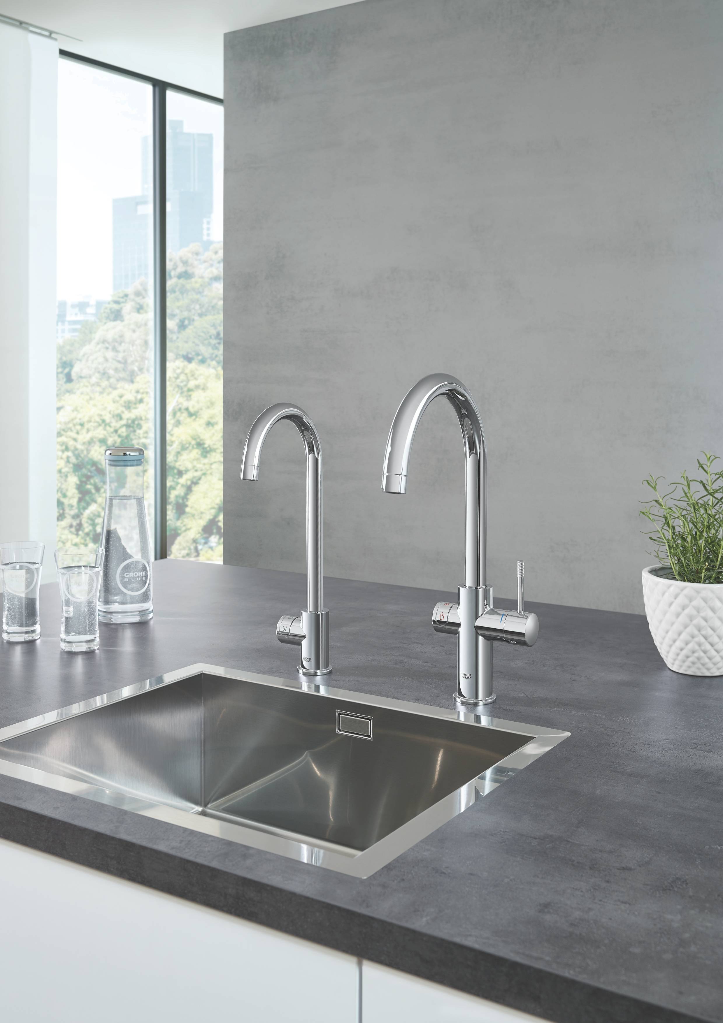 Комплект со смесителем для кухни GROHE Red Duo New, бойлер L-size, хром (30079001) - Вид №3