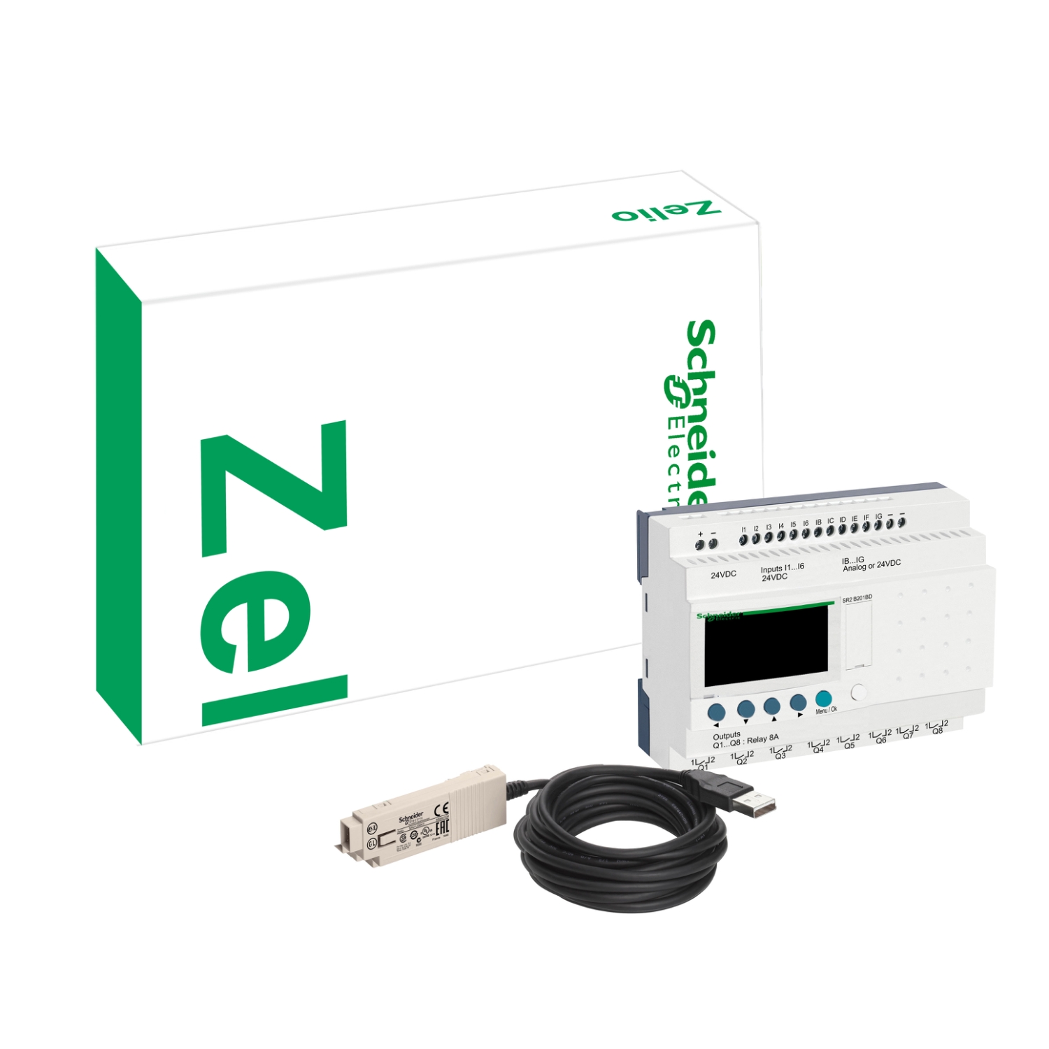SR2PACKBD ZELIO LOGIC Комплект 12входов/выходов 24В DC Schneider Electric Интеллектуальные реле ZELIO LOGIC 