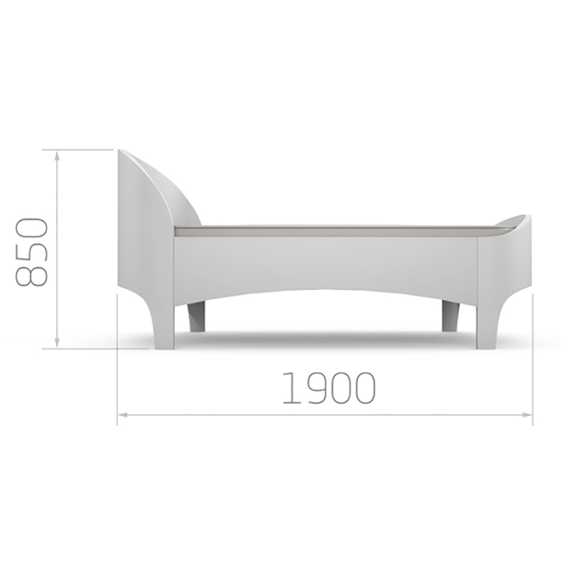 Кровать подростковая 85х185 см белая Elegance ELLIPSE ELLIPSE ELEGANCE 257715 Белый Santreyd  - Вид №1