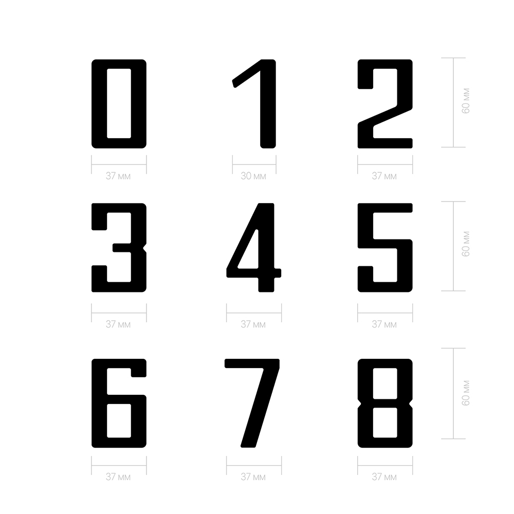 Дверной номер  «0», 37х5х60 мм, серебро LJPS0068 Public Steel Россия  - Вид №2