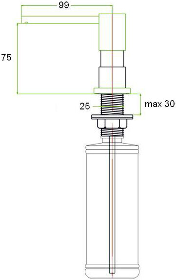 Встраиваемый дозатор ZorG Inox ZR-22 WHITE для жидкого мыла, белый - Вид №1