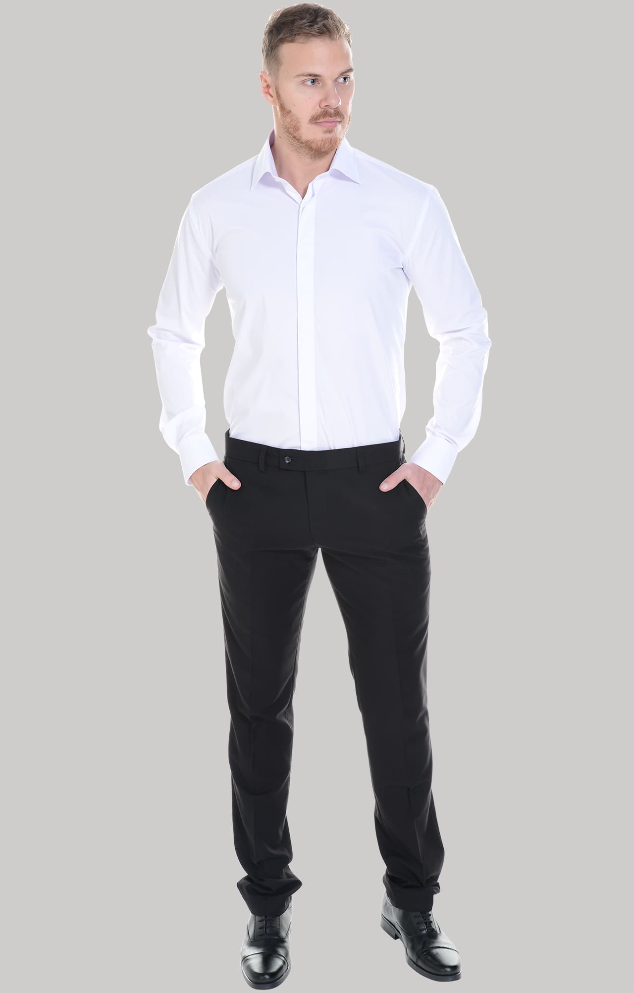 62470 Рубашка мужская  white El-Risto  Корпоративная одежда  размер 45/182-188  - Вид №25