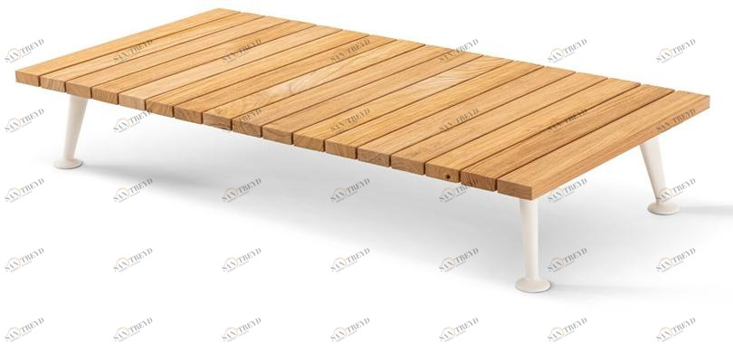 Cassina Прямоугольный журнальный столик из алюминия и дерева Fenc-e nature sun-id-1426204