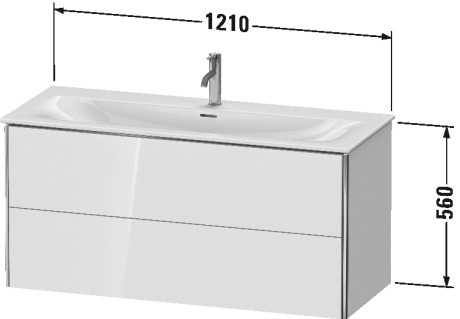 XS432604040 Тумбочка подвесная XSquare #XS4326 1210 x 478 мм Черный глянцевый лак Duravit - Вид №1
