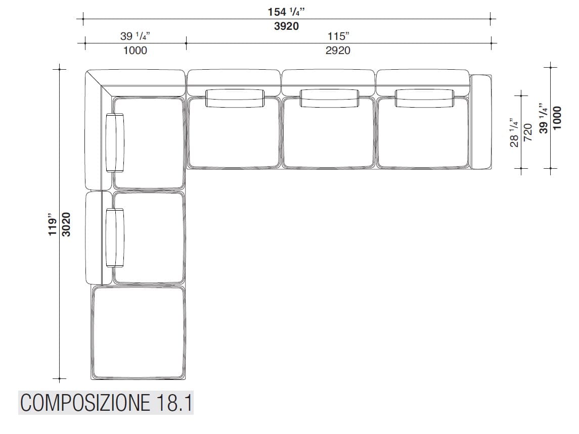 Модульный тканевый диван Lema двор ARCH-00115540 - Вид №25