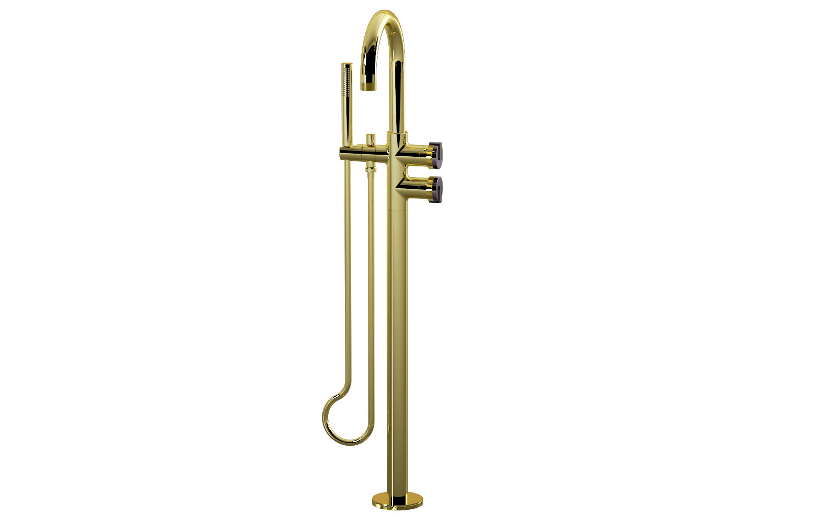 E-11554-R1OX-L1MBK-PB Смеситель напольный отдельностоящий (внешняя часть) GRAFF MOD+