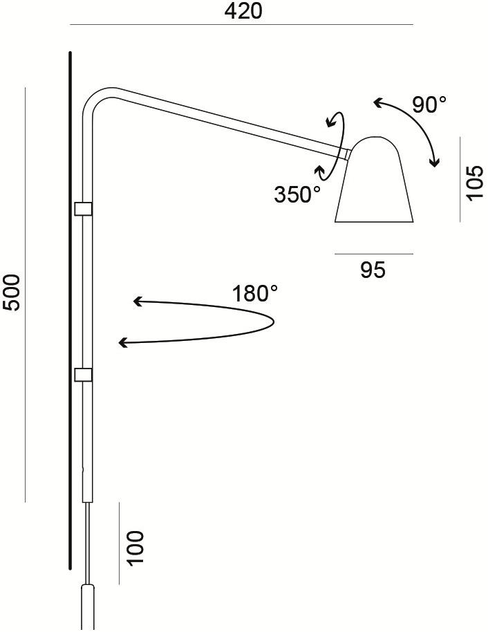 Formagenda Бра из металла прямого света с фиксированным кронштейном Chaplin sun-id-1492076 - Вид №8
