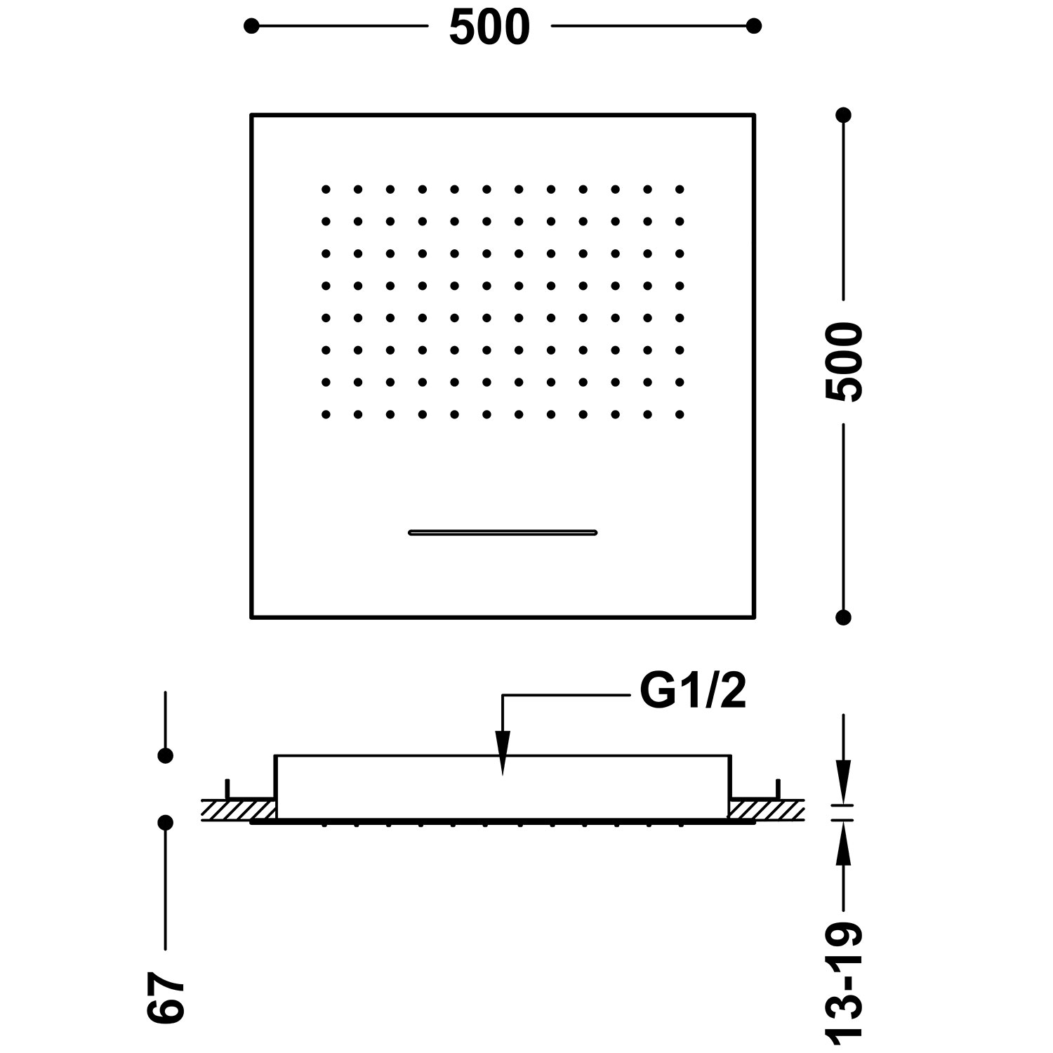 Скрытая потолочная насадка для душа-29995501OR TRES Showers - Вид №1