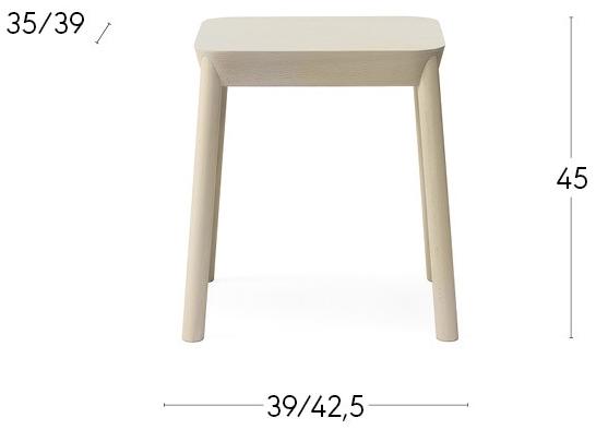 Billiani Низкая табуретка из бука Drum 072 - Вид №1