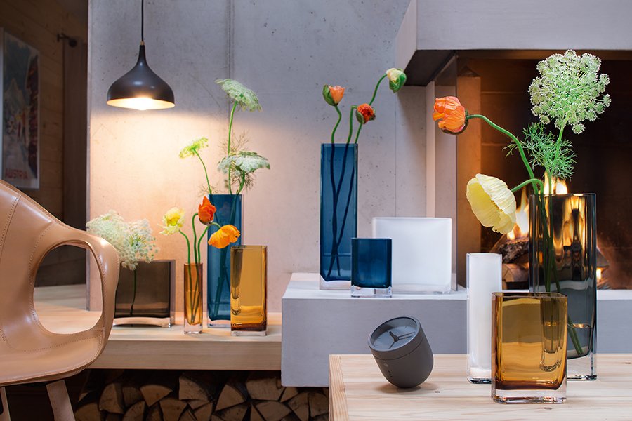 Ваза прямоугольная 15х10х5 см оранжевая Modular LSA INTERNATIONAL - 253393 Оранжевый  - Вид №1