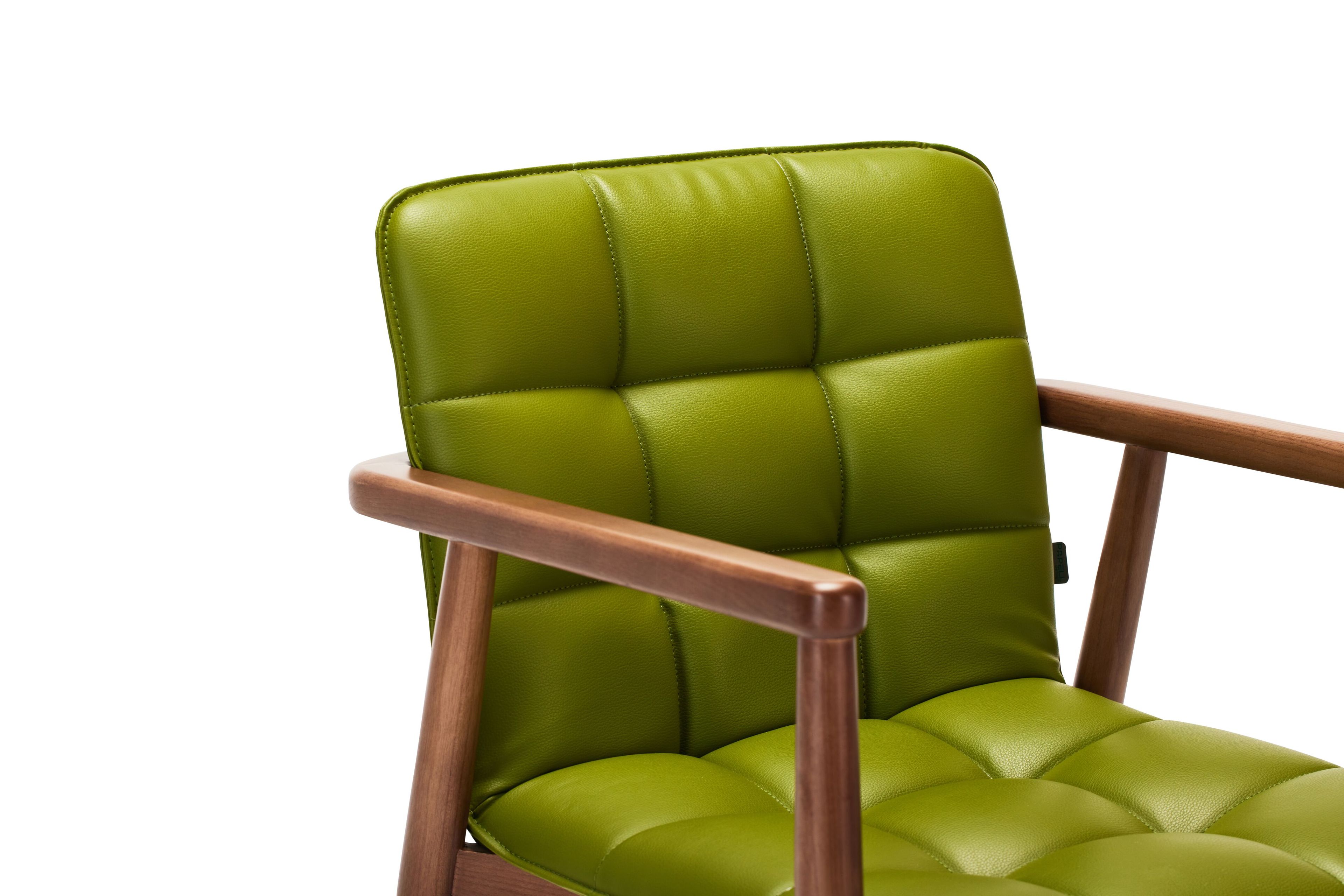 Стул из кожи и ясеня с подлокотниками Papell Design Squarez ARCH-00043972 - Вид №3