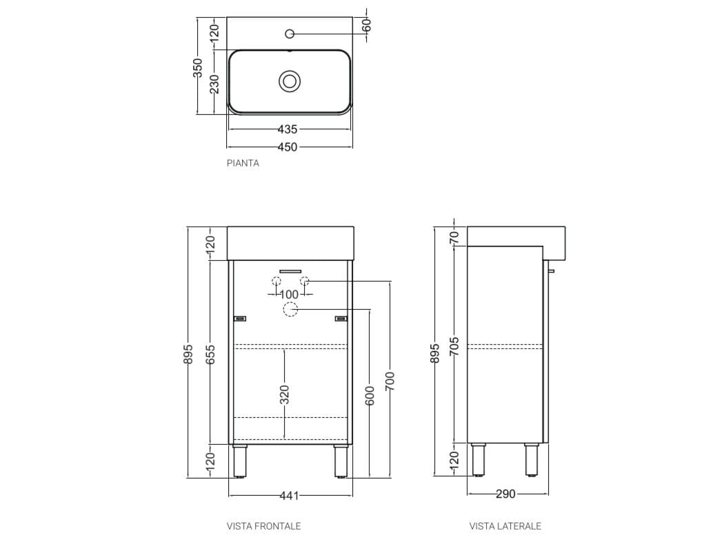 Меламиновая напольная раковина со встроенной раковиной COLAVENE мини-умывальники ARCH-00121989 - Вид №2