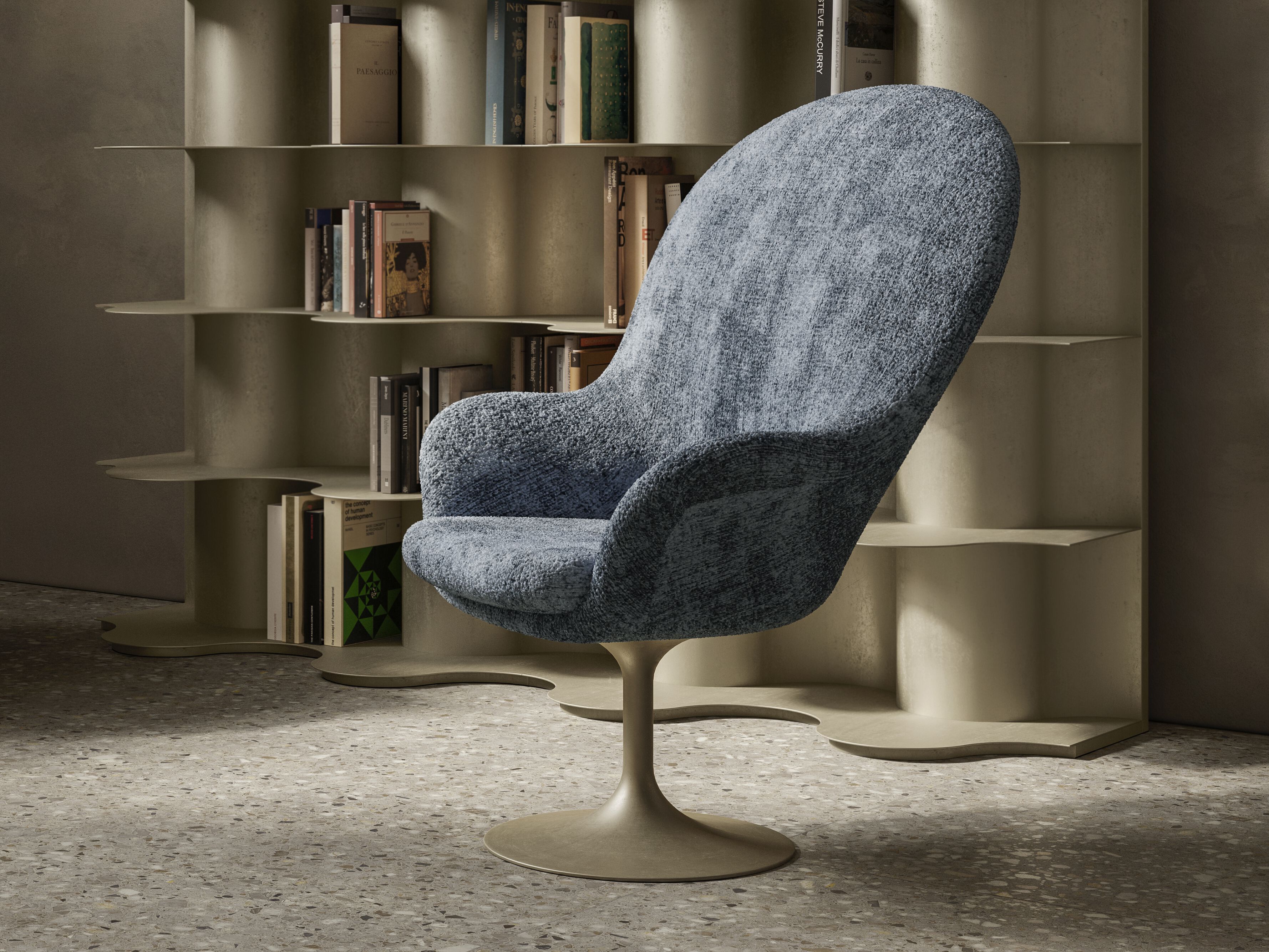 Ткань поворотный стул с подлокотниками Natuzzi Italia Deep ARCH-00071755 - Вид №7