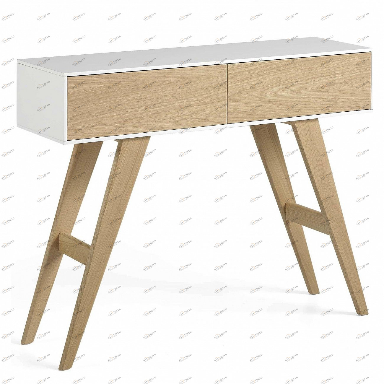 Консоль белая с деревянными ящиками, орех GOB-5438-3 от Angel Cerda ANGEL CERDA  241765 Орех;бежевый 