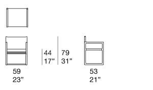 Съемный тканевый садовый стул с подлокотниками Paola Lenti SALINA ARCH-00130061
