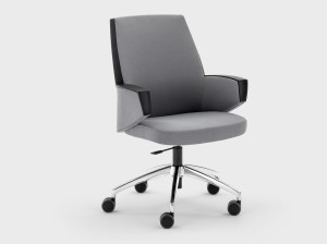 Тканевый операционный офисный стул с колесами на насесте