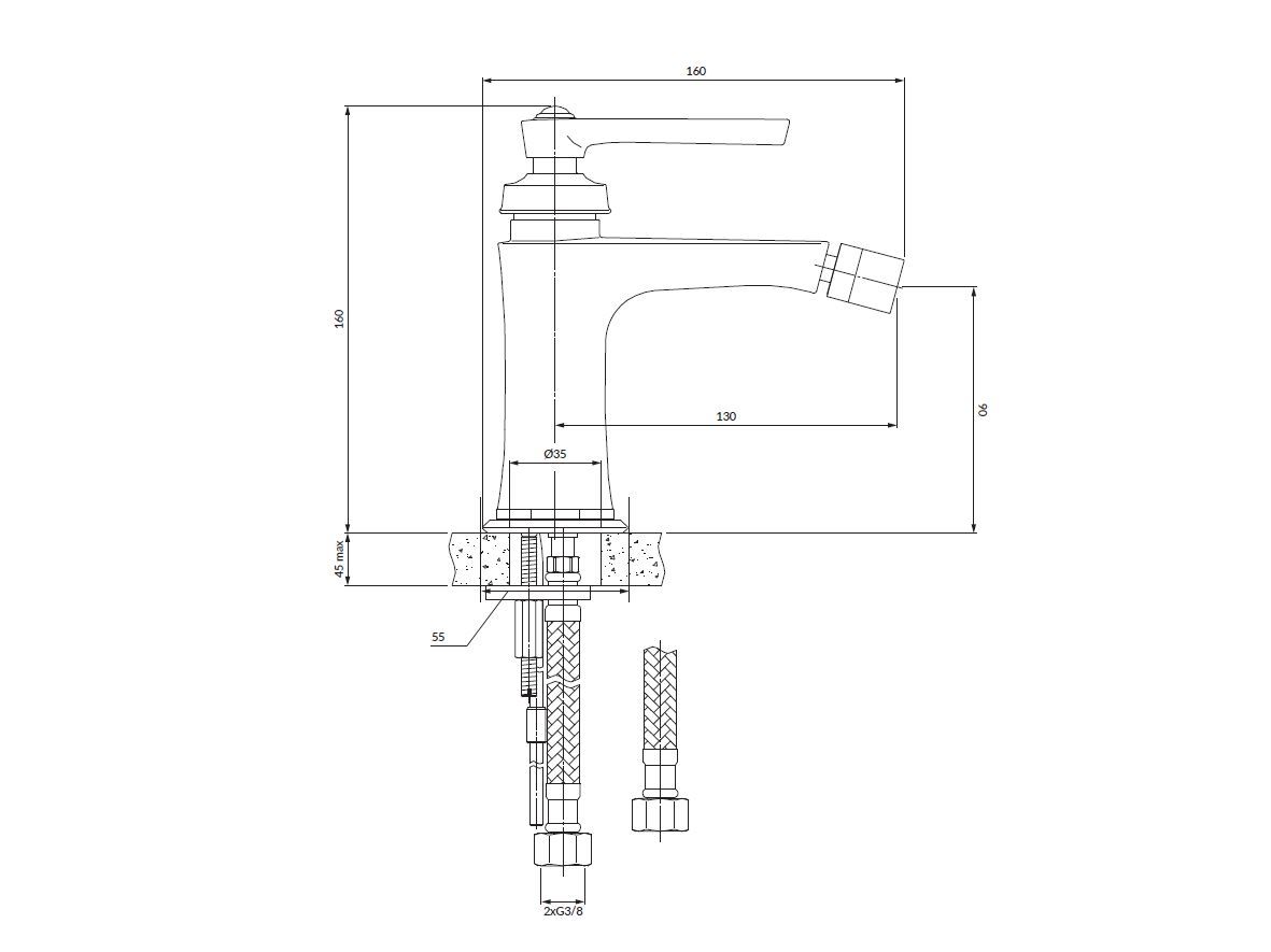 Смеситель для биде OMNIRES Armance ARCH-00020925 - Вид №3