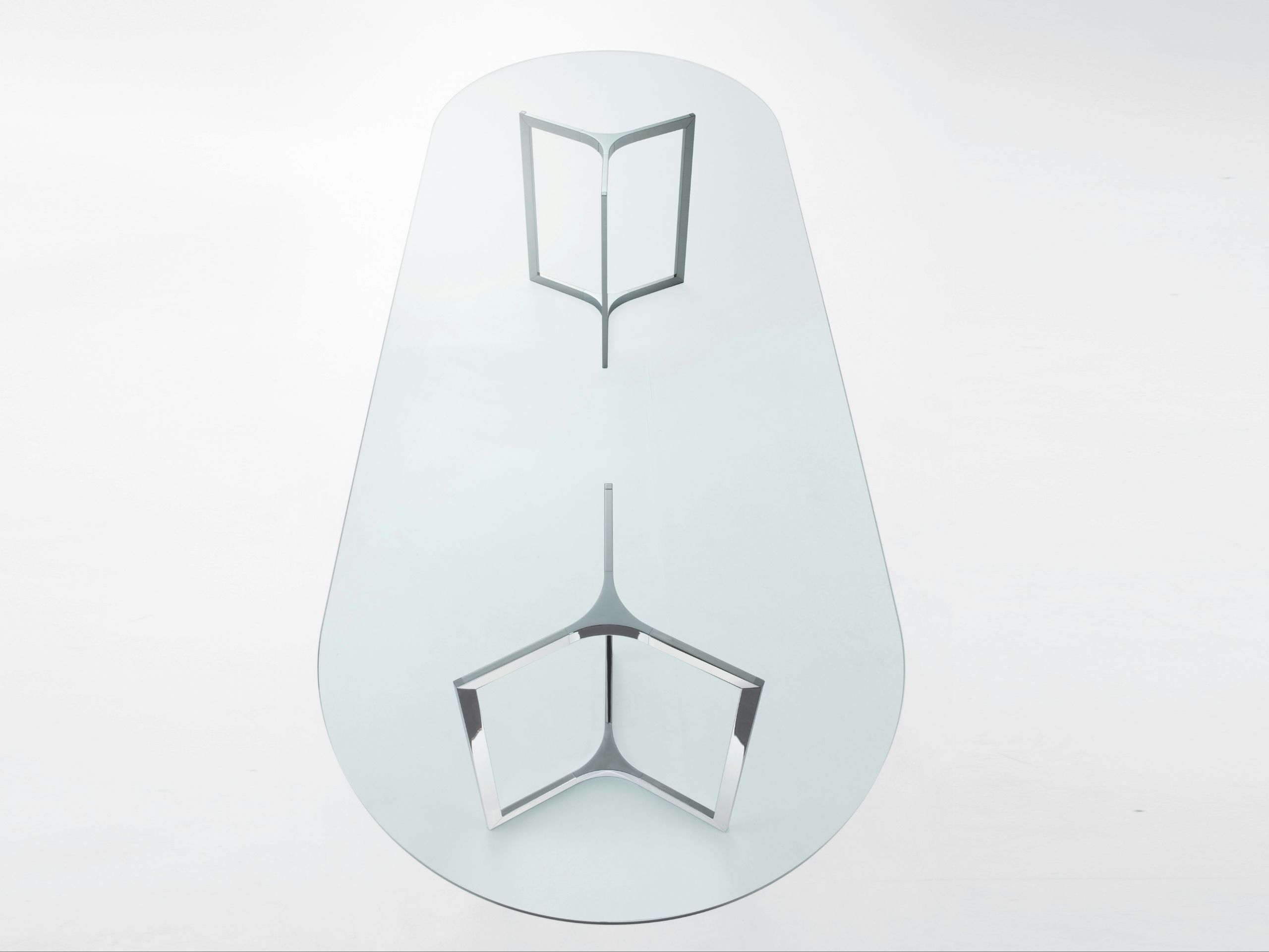 Овальный стол для гостиной из нержавеющей стали и стекла Gallotti&Radice Радж ARCH-00127427