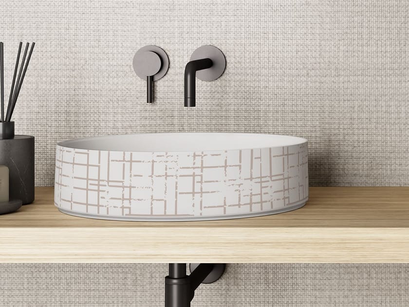 Керамическая круглая столешница Inkiostro Bianco система InkBath ARCH-00133642
