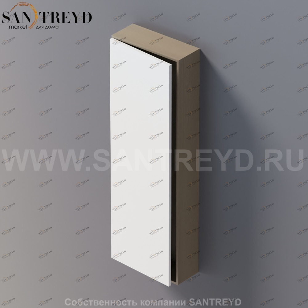 LIFT Модульный шкаф 120 см с левой дверью на доводчиках. Модули могут располагаться горизонтально и вертикально. Отделка: серый дуб и белая краска. AMOB054LZRCSX Agape