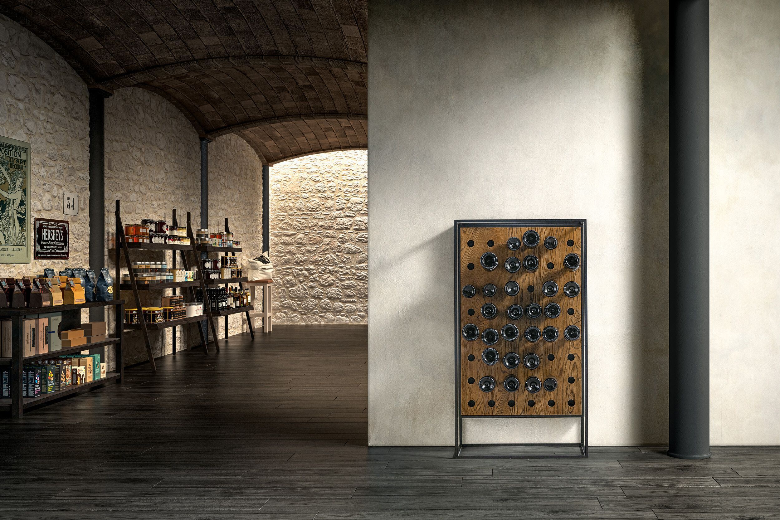 Напольная винная стойка из стали и дерева Canel Fucina Design TOTEM ARCH-00144074 - Вид №4