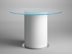 Садовый стол из полиуретана и стекла