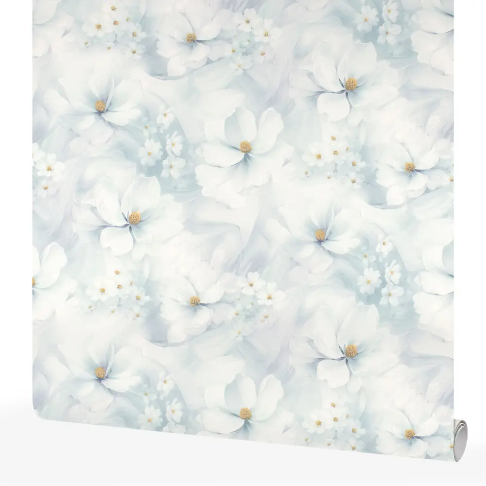 Обои флизелиновые Belvinil Апрель голубые 1.06 м 1053-71 STLM-2075738