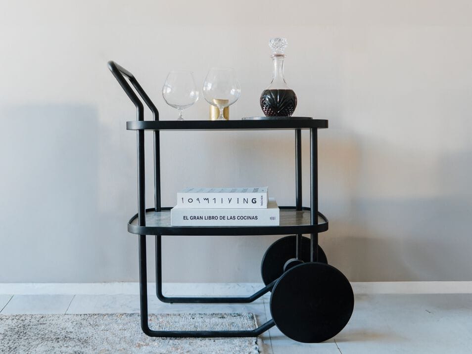 Тележка для еды из мрамора и металла Maami Home BARI ARCH-00109994