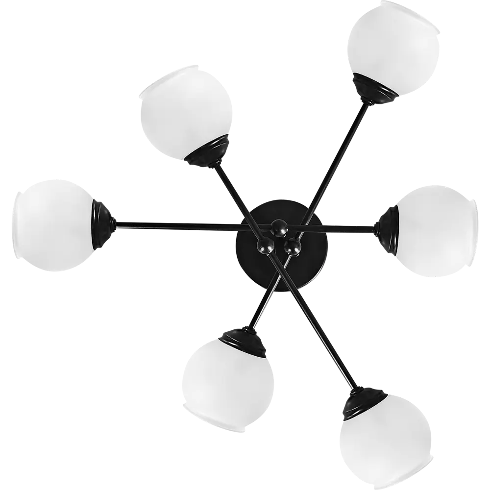 Люстра потолочная Лада 600 6 ламп 24 м² цвет черный СВЕТУС STLM-2096919 - Вид №3