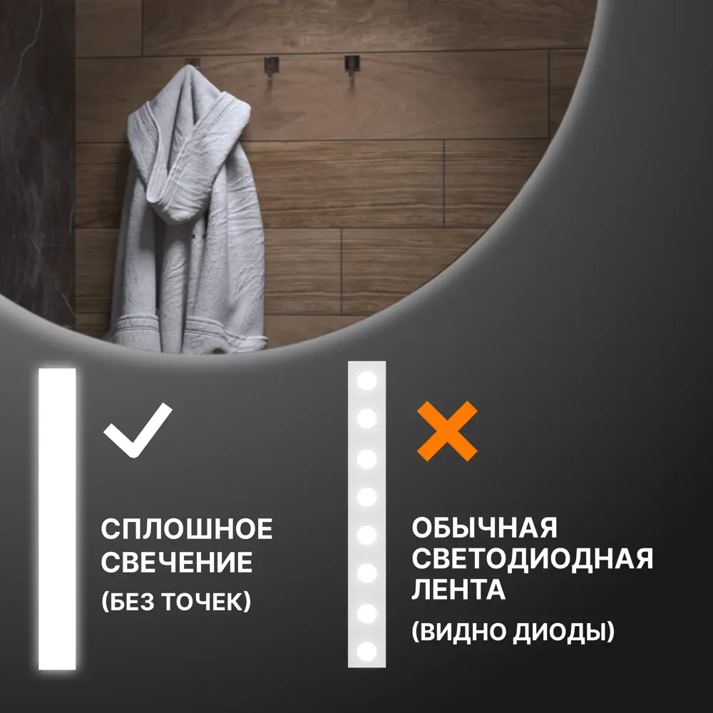 Зеркало VIGO Moss Classic LED круглое с энергосберегающей подсветкой 110 см 84005341 STLM-0046060 - Вид №2