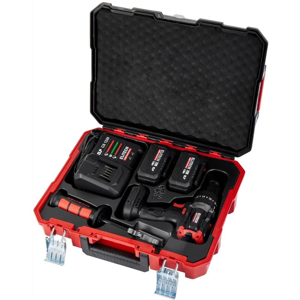 89399011 Дрель-шуруповерт аккумуляторная бесщеточная Elitech HD CD 20BL2 20 В Li-ion 2x4 Ач STLM-1422223  - Вид №13