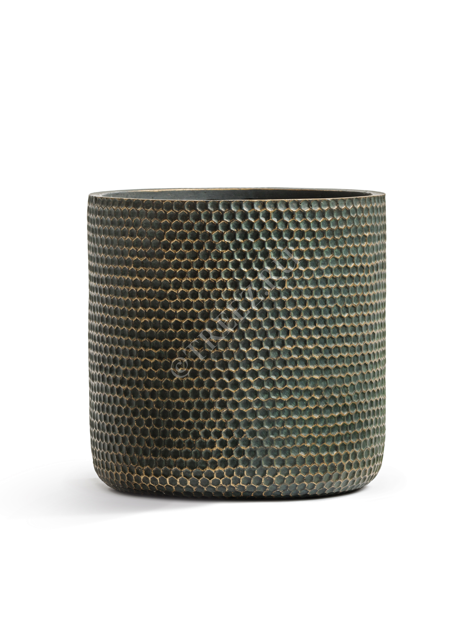 41.1020-0042-GG-25 Кашпо  ERGO - серия Oriental - Цилиндр - Окись с золотой патиной Цветочная коллекция  - Вид №2