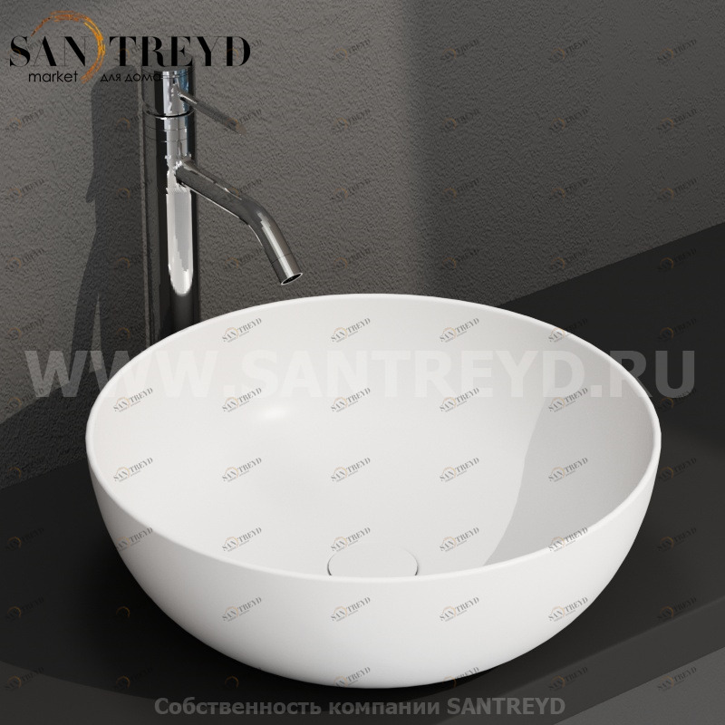 B6T45BO Накладная раковина на столешницу  круглая Ceramica Globo T-EDGE