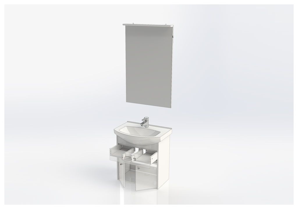 Мебель для ванной Aquanet Грейс 60 дуб кантербери/белый (1 ящик, 2 дверцы) 00198801 - Вид №10