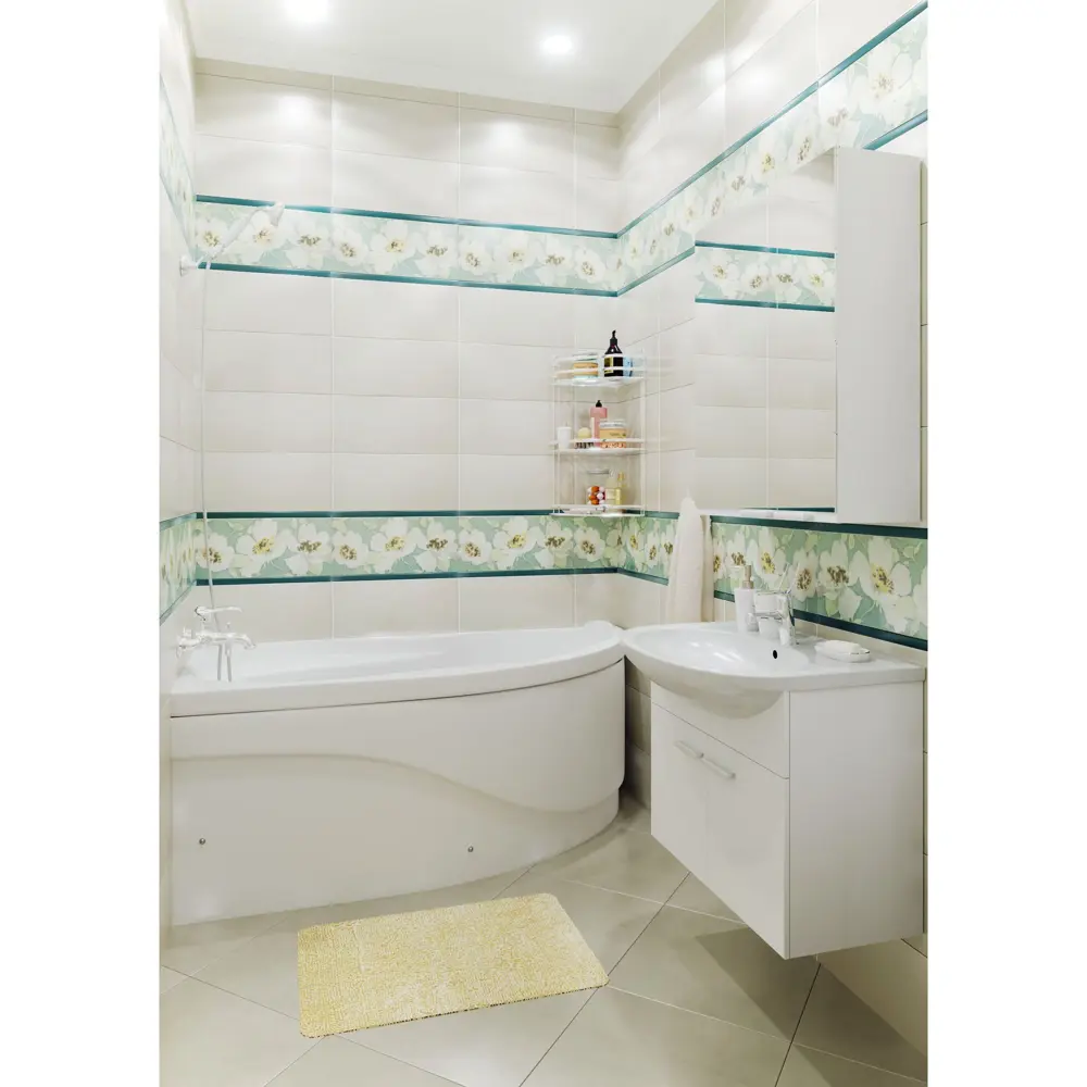 Вставка «Mint Flowers» Сорт1 20x44 см 18076898 STLM-2014604 Santreyd  - Вид №1