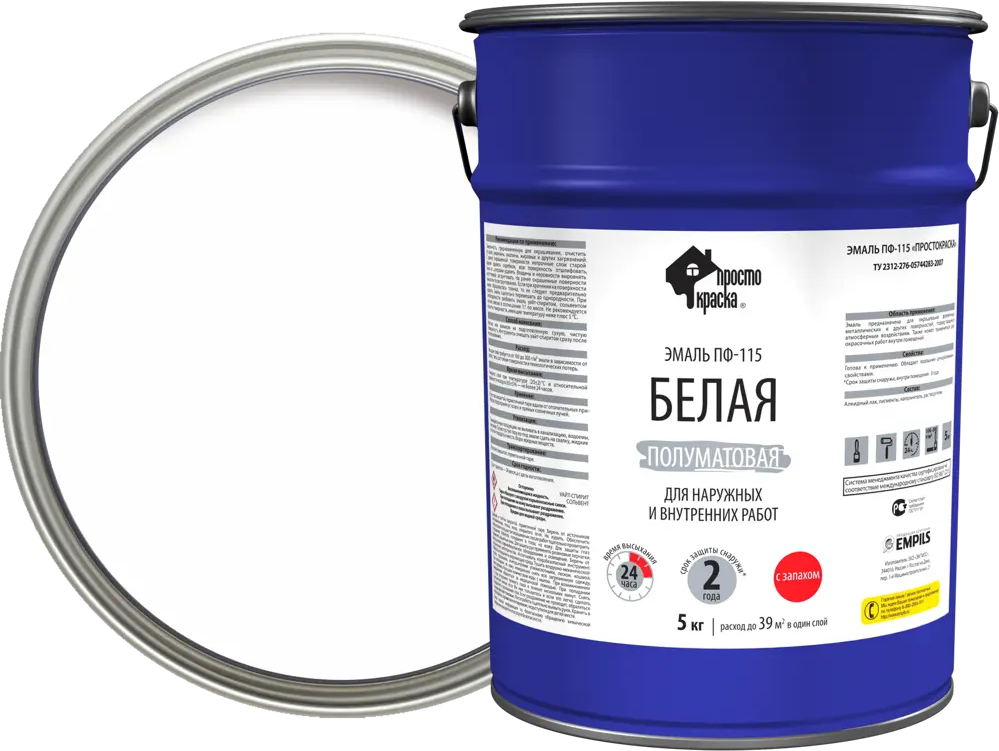 Эмаль ПРОСТОКРАСКА ПФ-115 для наружных и внутренних работ 18522000
