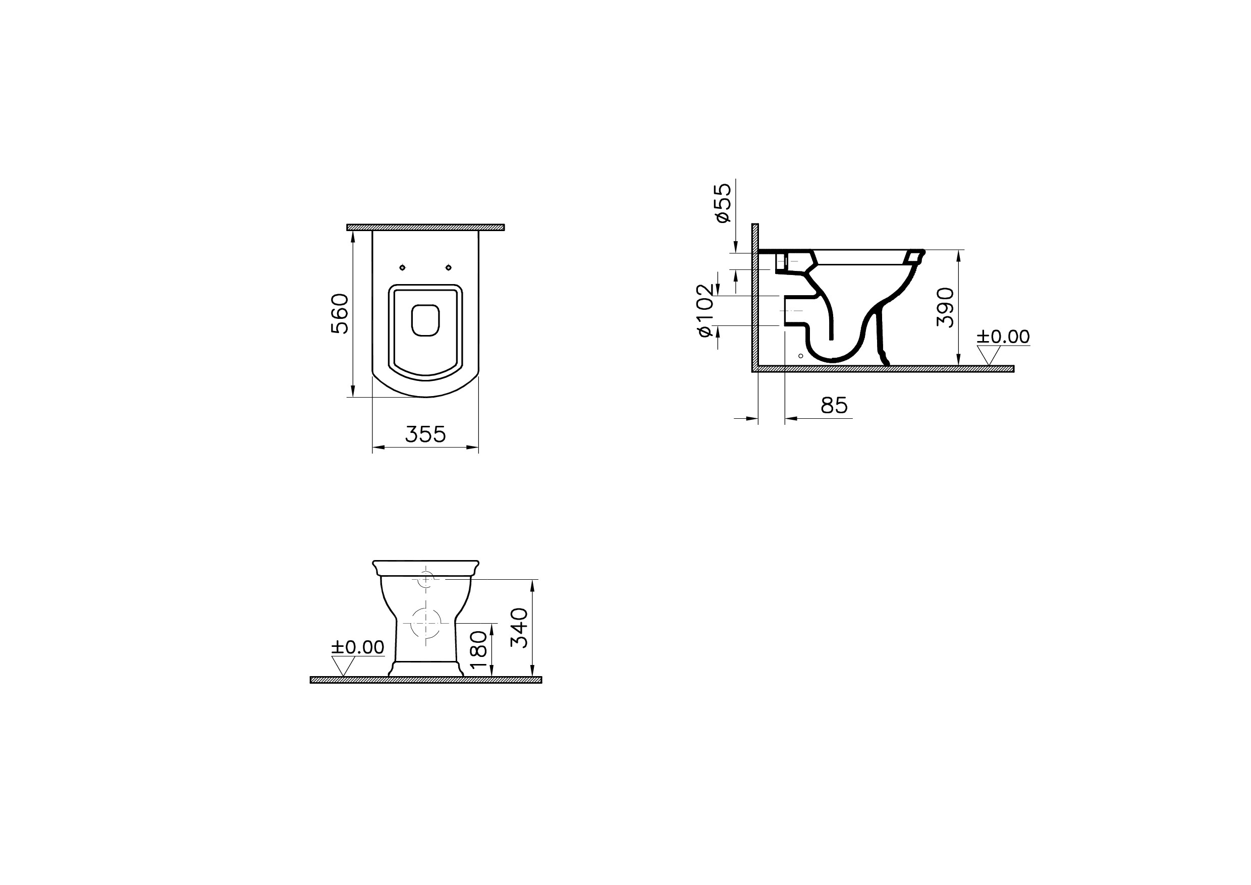 4164B003-0075 Биде Vitraglobal Valarte  - Вид №1