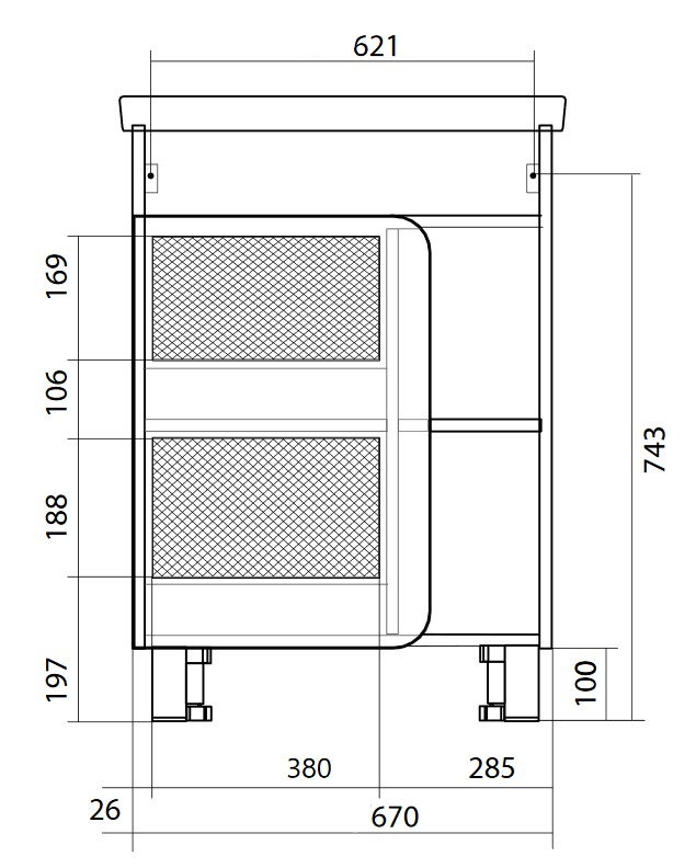 У76056 Тумба Nuvo 70Н 1д. Белый глянец 1 Marka NUVO  - Вид №4