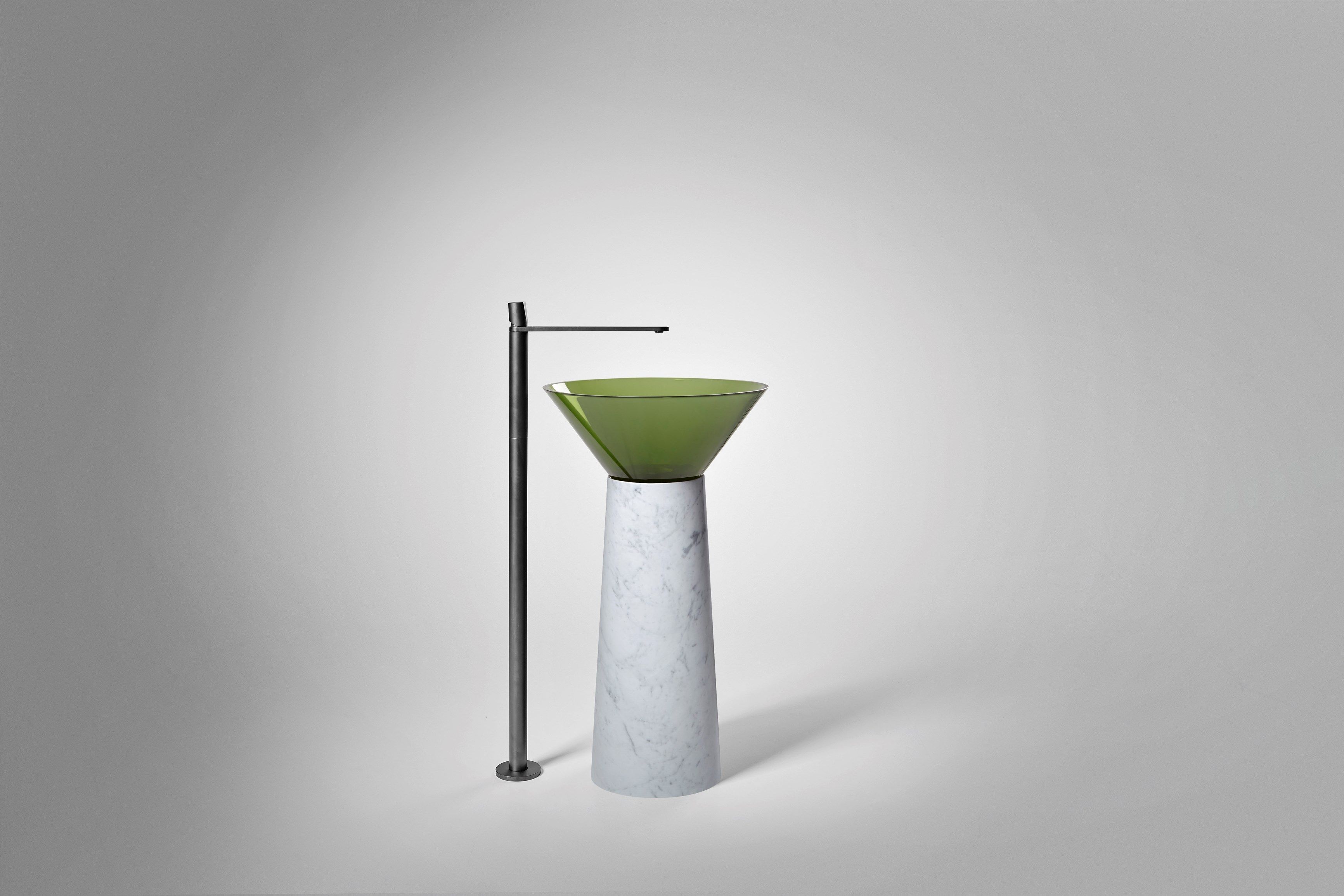 Каррарский мрамор отдельно стоящий круглый умывальник Antoniolupi ALBUME11 + ALBUME21 ARCH-00060600 - Вид №13