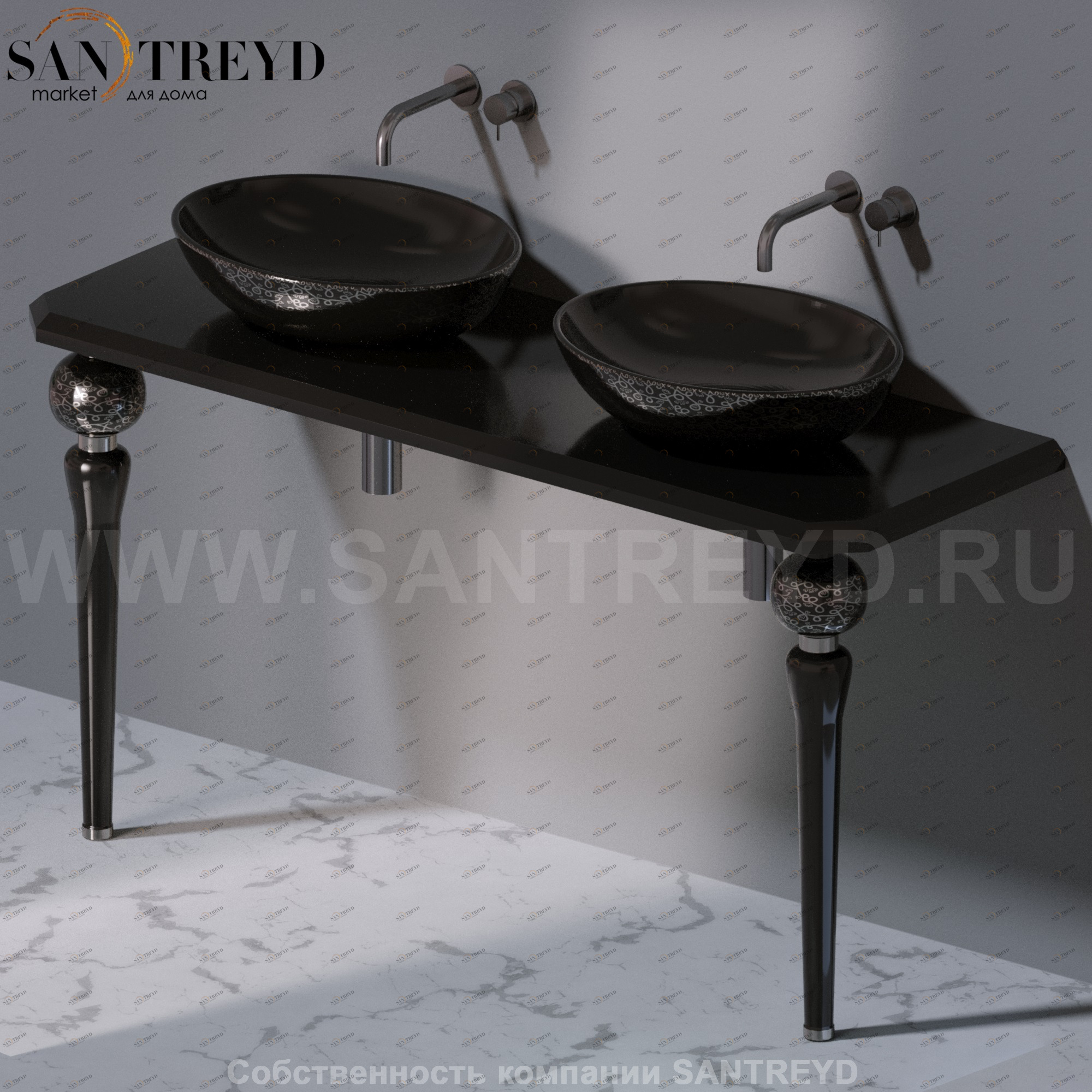 AeT ITALIA Deco Консольный столик с индивидуальными черными ножками C275.401P C275401P