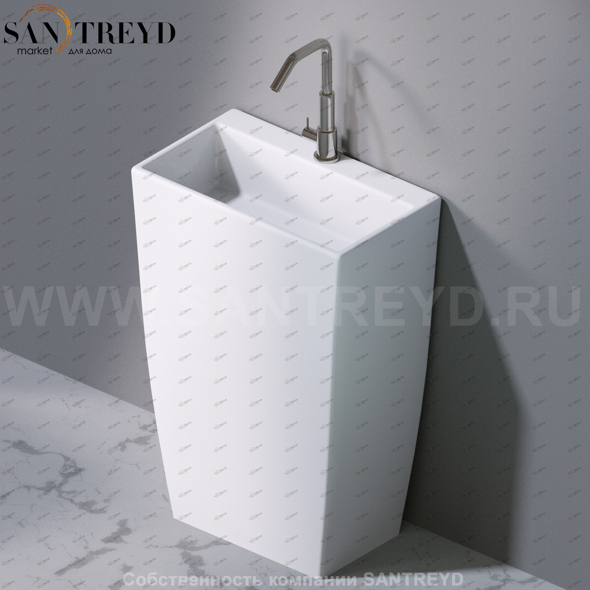 L115100 Напольная раковина стоящая прямоугольная A. e T. Italia Tower AeT ITALIA