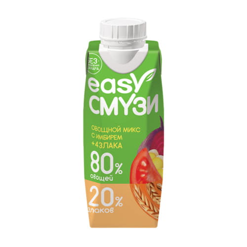 Коктейль мультиовощной с имбирём и злаками Easy Смузи 250 мл Santreyd 13296