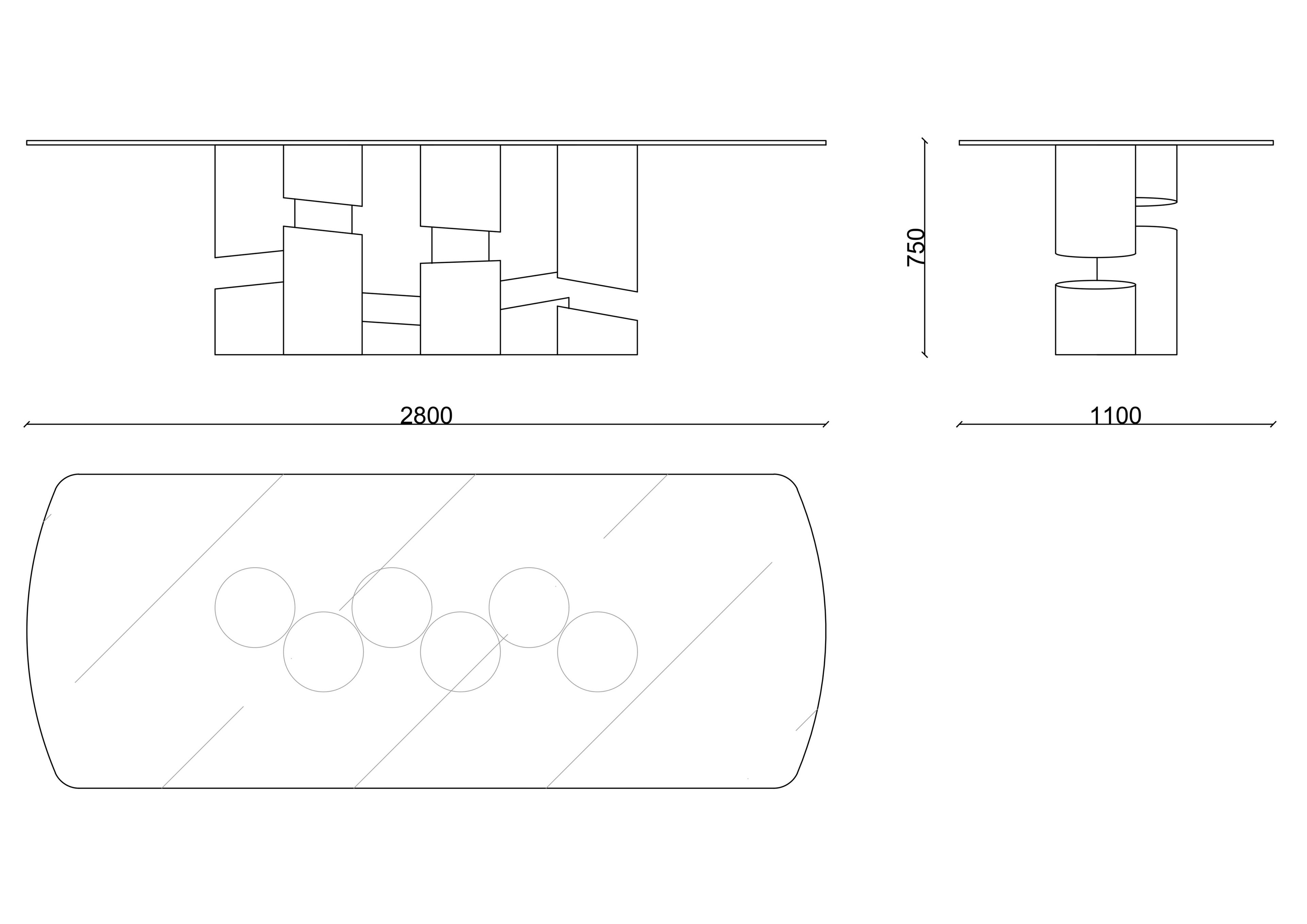 Стеклянный и металлический стол RIVATELIER SILVERSTONE ARCH-00003513 - Вид №2