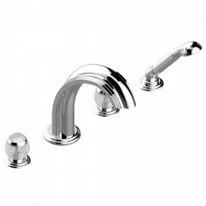 A2H-112BSG Смеситель для ванны набортный на 4 отв. с изливом СУПЕР ГОЛИАФ Thg-paris Panthere со светлым хрусталём Хромированный