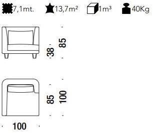 Moroso Кресло из ткани со съемным чехлом с подлокотниками Gimme more sun-id-1488795 - Вид №1