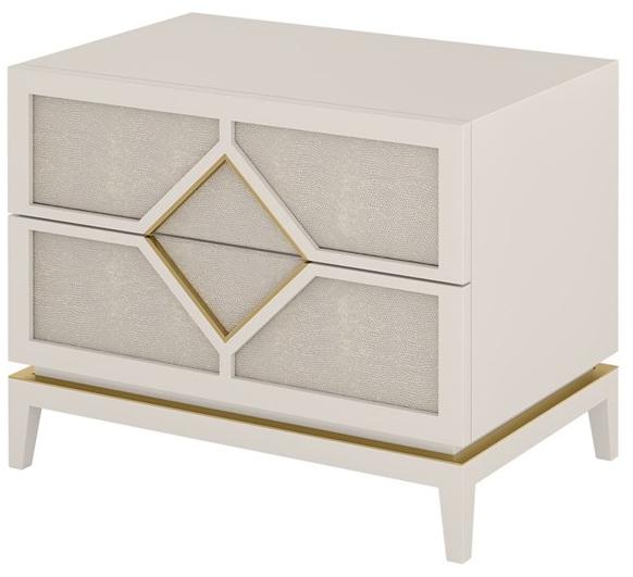 FRATO Прямоугольная прикроватная тумбочка из лакированной древесины с ящиками Diamond Ffu020006abd - Вид №1