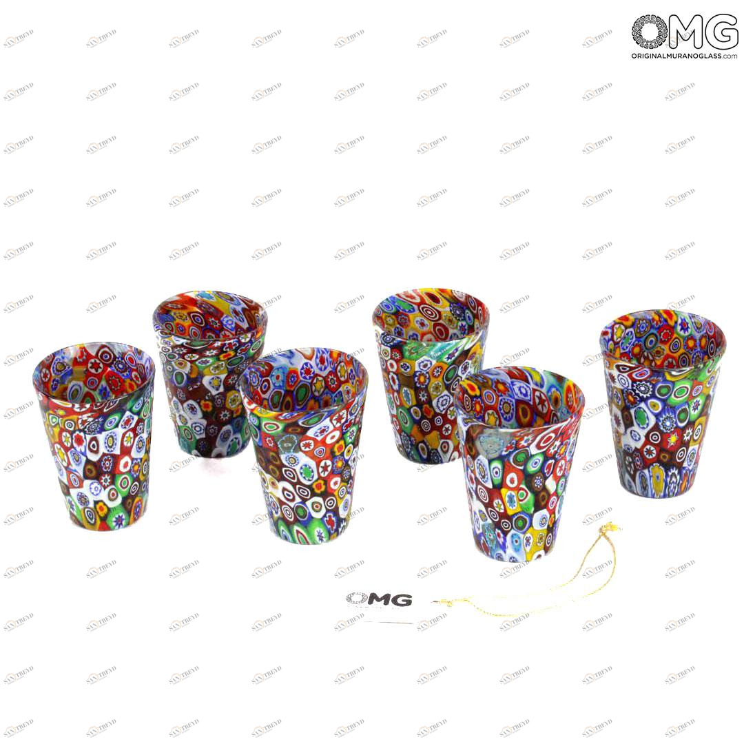1471 ORIGINALMURANOGLASS Набор из 6 стаканов Лимончелло - Goto da Liquore - муранское стекло 7 см 