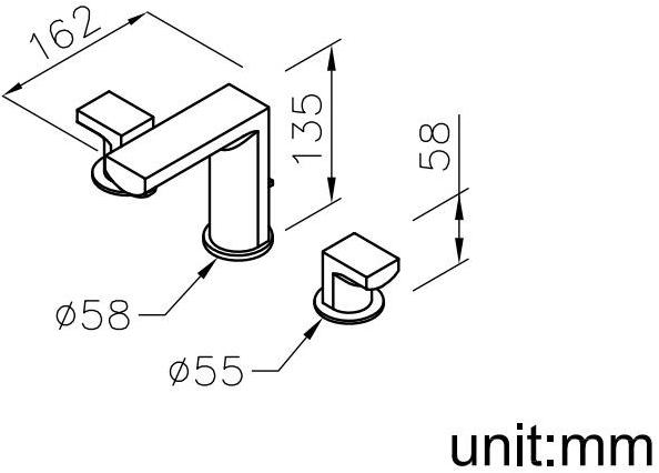 JUSTIME Смеситель для раковины на 3 отверстия Arch 6790-91-81cp - Вид №1