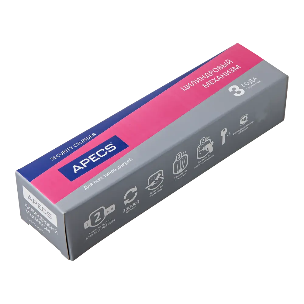 Цилиндр Apecs SM-130(60C/70)-C-NI, 60x70 мм, ключ/вертушка, цвет никель ЦИЛИНДР APECSSM-130(60C/70)-C-NI КЛ-ВЕРТ STLM-2103460 - Вид №2